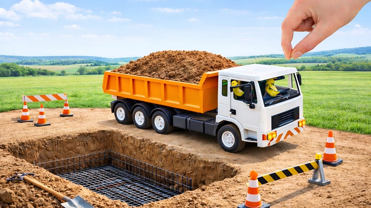 DIY Mini Tractor Making Road Science Project | Mini Brick Road Construction
