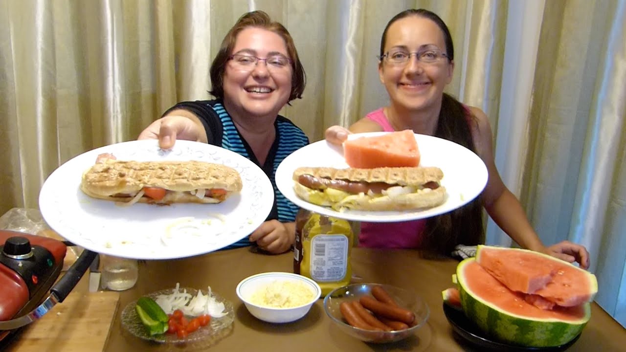 Hot Dogs Panini Press Sandwich | Gay Family Mukbang (먹방) - Eating Show