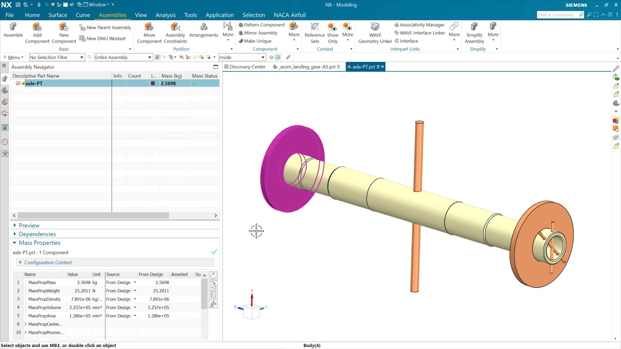 NX Assembly Mass Properties: Reference Set Usage and Settings [NX 1980]