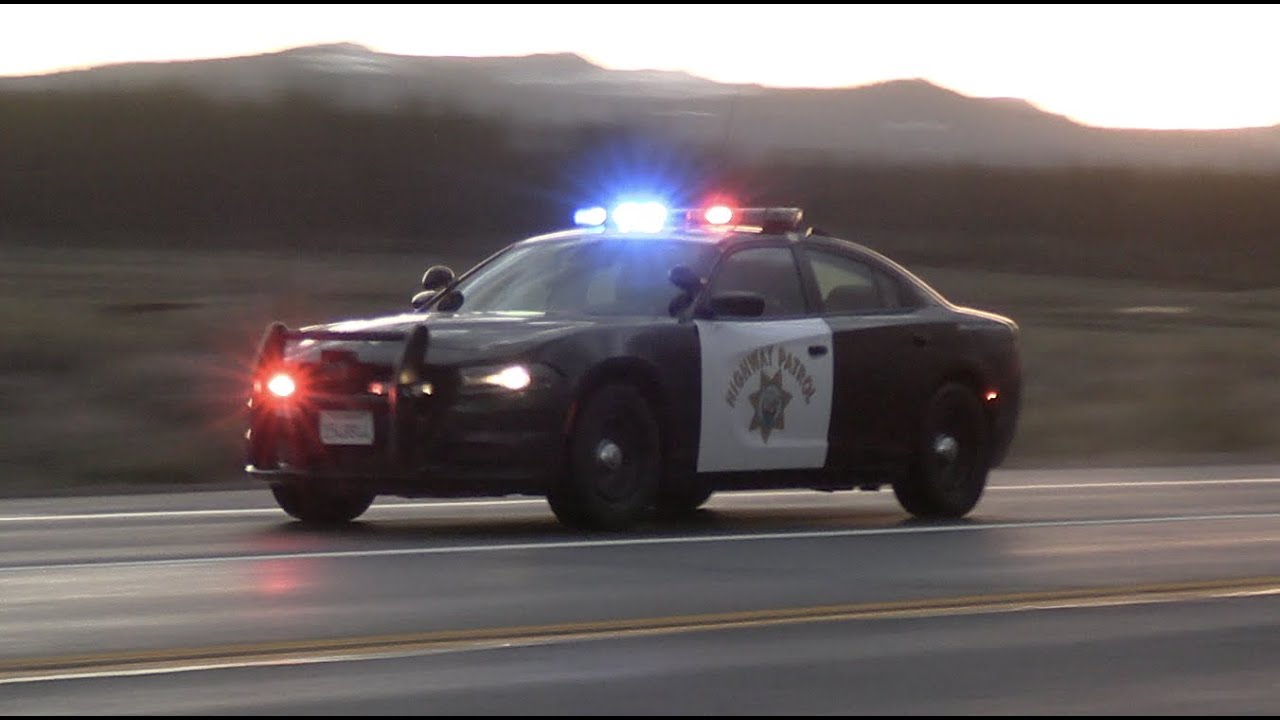 CHP Units Responding Code 3 FAST with CalFire. *OLD SIREN*