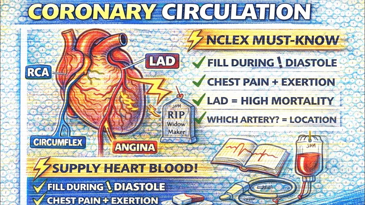 Coronary Circulation Explained | Blood Supply of the Heart | NCLEX Must-Know
