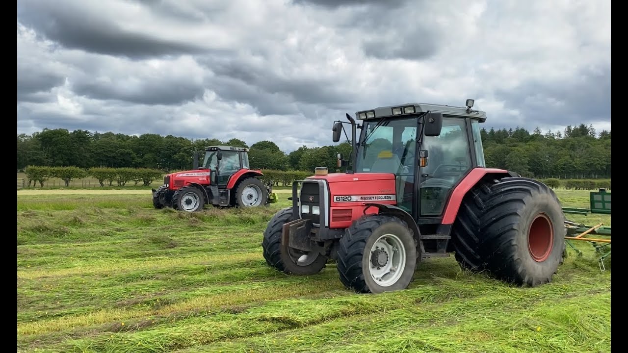 Cumbrian Silage 2024. Three different MF & mower combinations plus a MF tedding outfit.