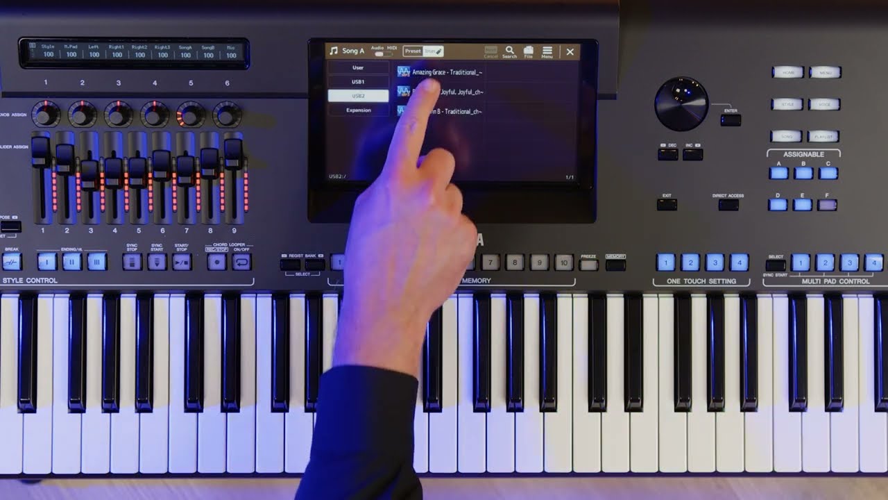 Yamaha Genos 2 ~ How To Select Songs & Playback #yamaha #genos2 #music #keyboard #genos