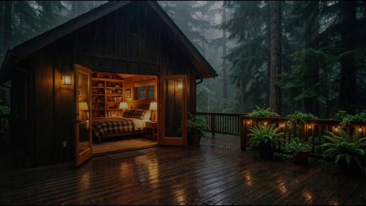 🌧️ Rainy Forest Night for Deep Sleep 🌲 | 8 Hours of Cozy Bedroom Rain Sounds