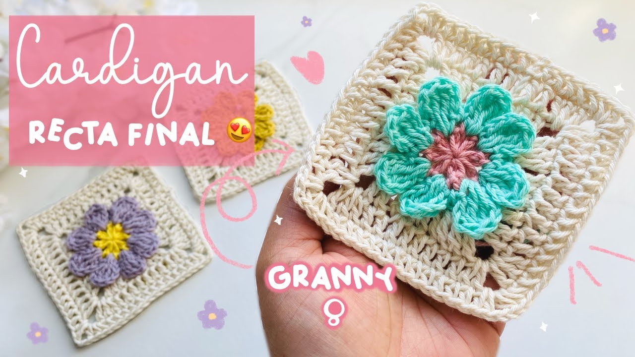 Cárdigan de grannys, recta final, GRANNY 8 - #crochet #tutorial