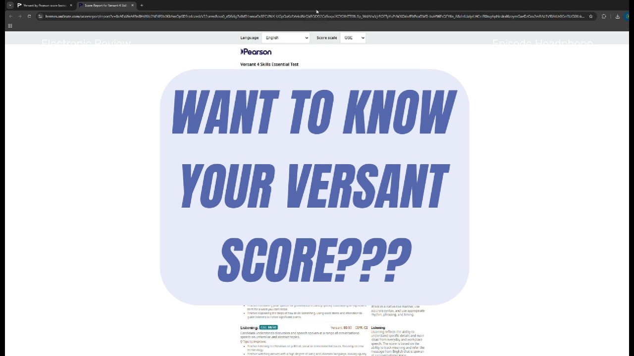 How to Get Your VERSANT Score?