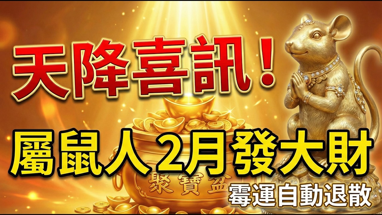 天降喜訊！屬鼠人苦日子到頭了，公曆2月一到，將有神明護體，所有霉運全部自動退散！