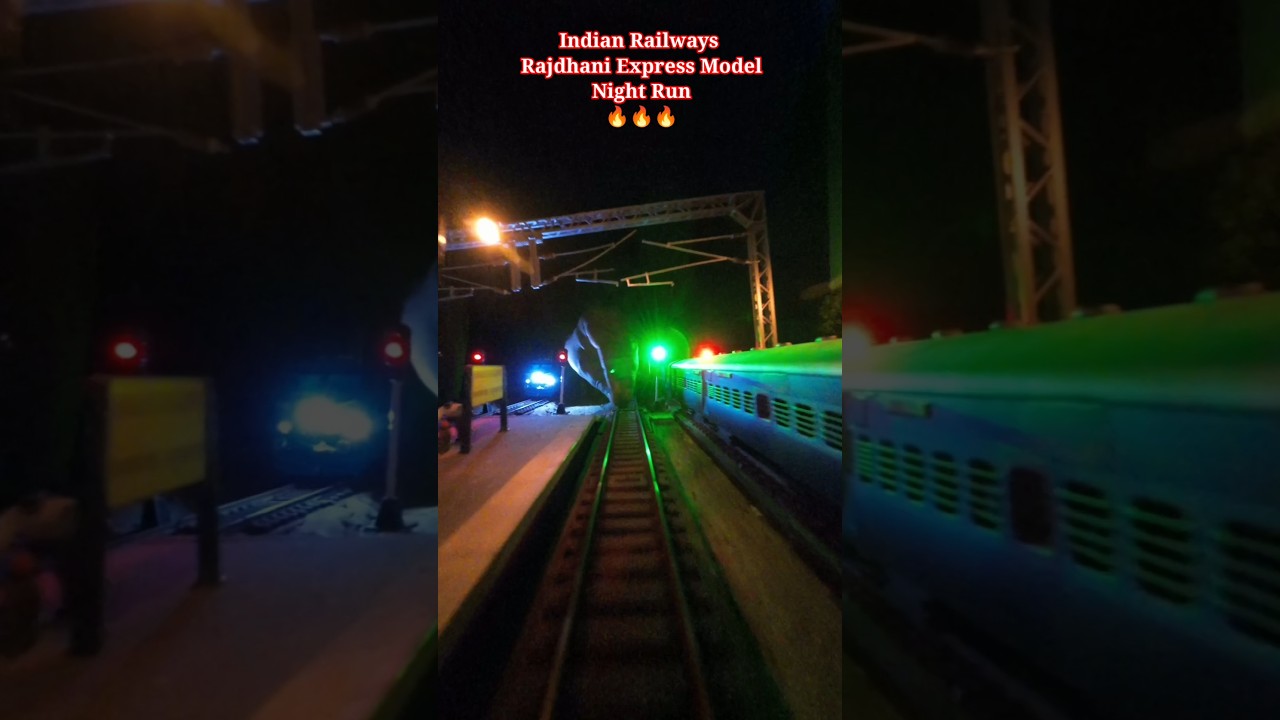 Indian Railways Rajdhani Express Model Night Run | train video #shorts #indianrailways #trainvideo