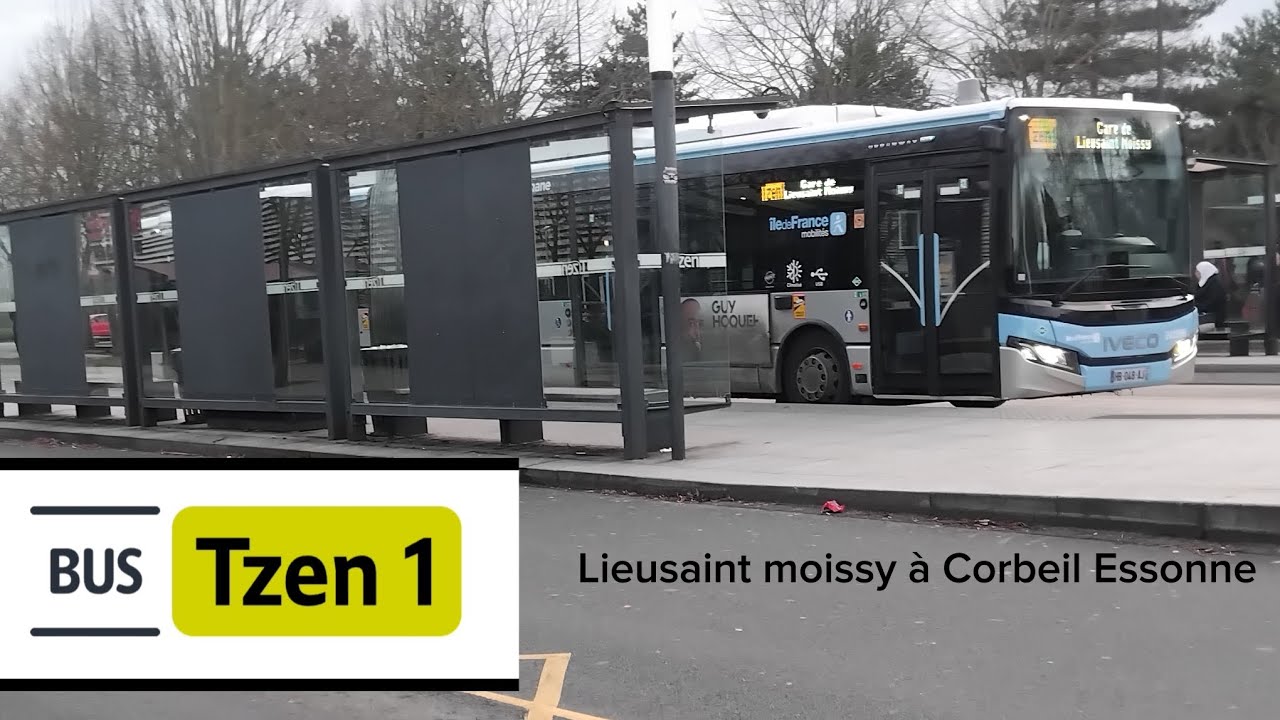 Tzen 1 Trajet Complet de Lieusaint Moissy à Corbeil Essonne à bord d'un urbanway 18 gnv