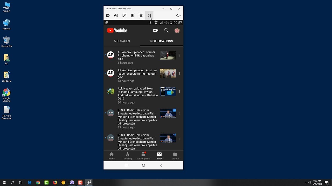 Samsung Flow Game Test and Youtube Play Overview on Windows 10 2019