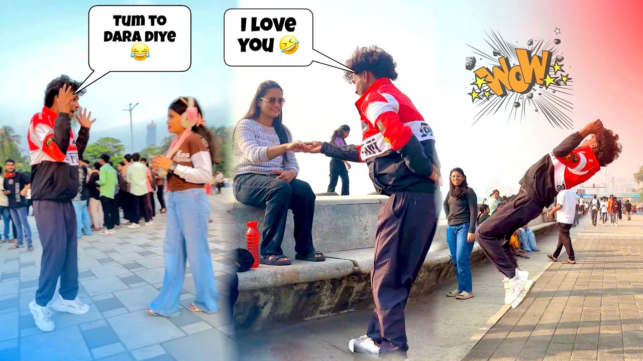 Cute Girls Propose Prank 2025 😍 | Backflip Karke Propose || Marin Drive Cute Girls Reaction || 