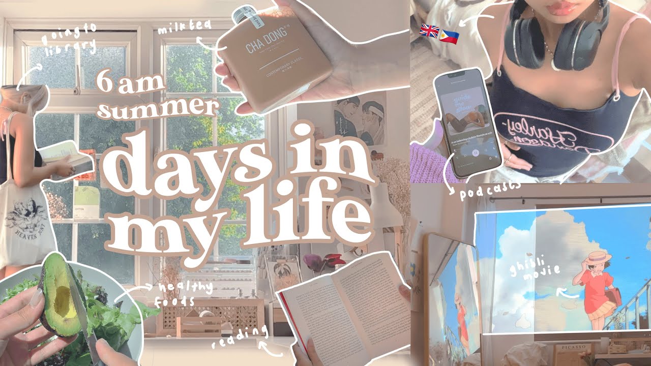 (CC) daily vlog 🌱 6 утра продуктивные летние дни, что я ем, выпечка, прогулки, библиотека и кофейня