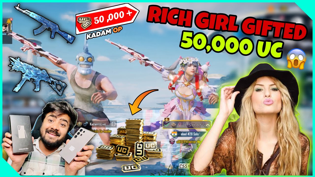 Random Rich HYDERABAD Cute Girl​⁠ Gifted Me 50,000 Uc For New  Ump Glacier ,Akm Glacier All X-Suit😱