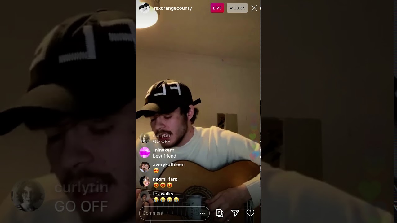 Rex Orange County singing untitled on Instagram live !