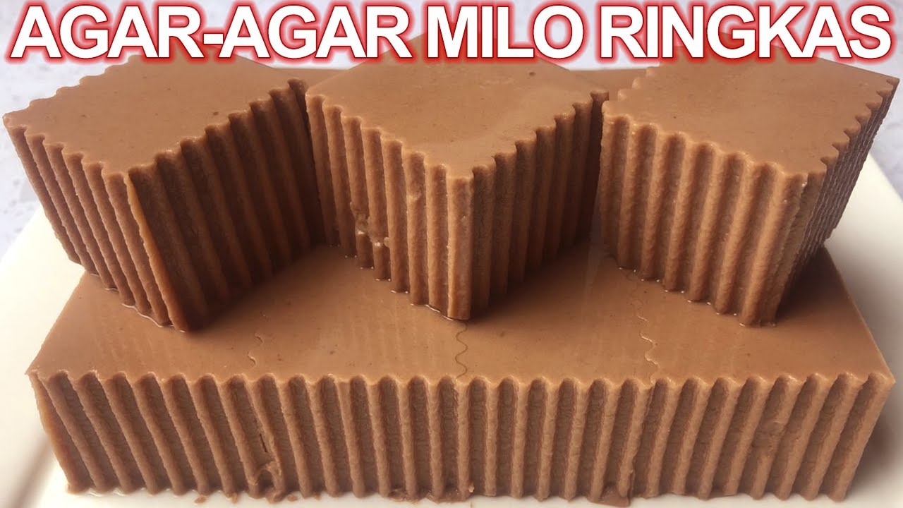 RESEPI AGAR-AGAR MILO RINGKAS SUKATAN CAWAN | cocoa powder agar-agar recipe (malay/english sub)