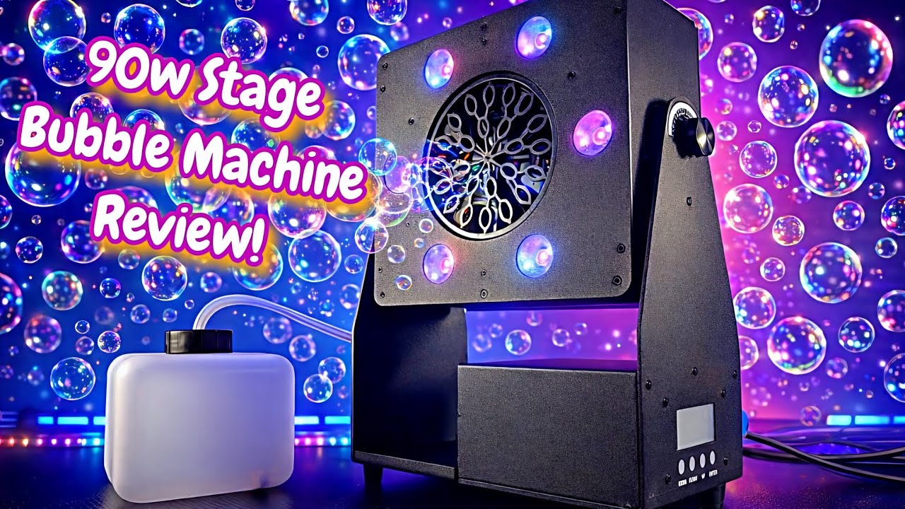 DMX Bubble Machine Review | 90w DMX Control | 6x4w RGBA LED