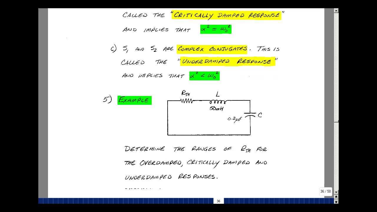 ECE201msu: Chapter 7 - Natural Response of a Series RLC Circuit