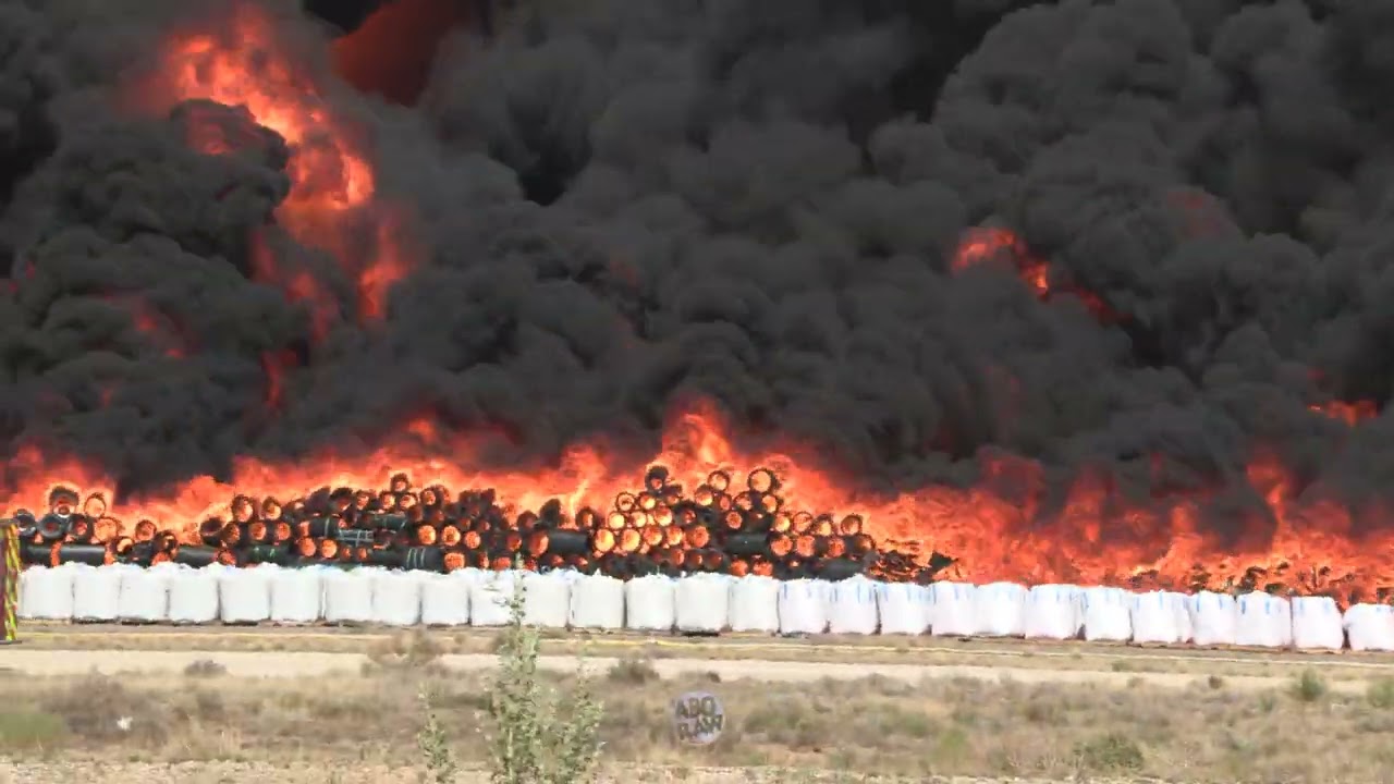 Massive Fire Engulfs Plastic Warehouse in Albuquerque
