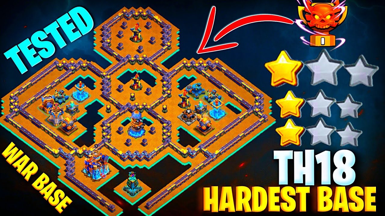 TH18 CWL +WAR BASE ( 99% 1 star star) WORKING TH18 NEW ANTI 3 STAR BEST TH18 BASE LINK | TH18 BASE 