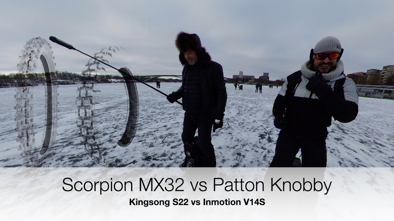Electric Unicycles on Frozen Lakes - Stockholm Mälaren - S22 Scorpion vs Inmotion V14S