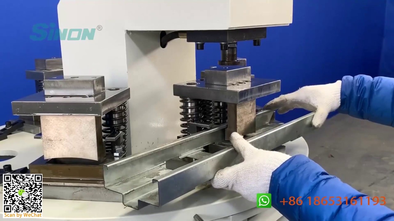 Simple conversion 6 station hydraulic aluminum profile punching machine for doors and windows