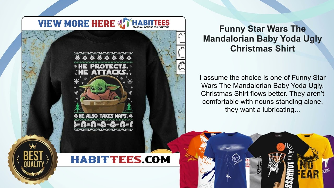 Funny Star Wars The Mandalorian Baby Yoda Ugly Christmas Shirt
