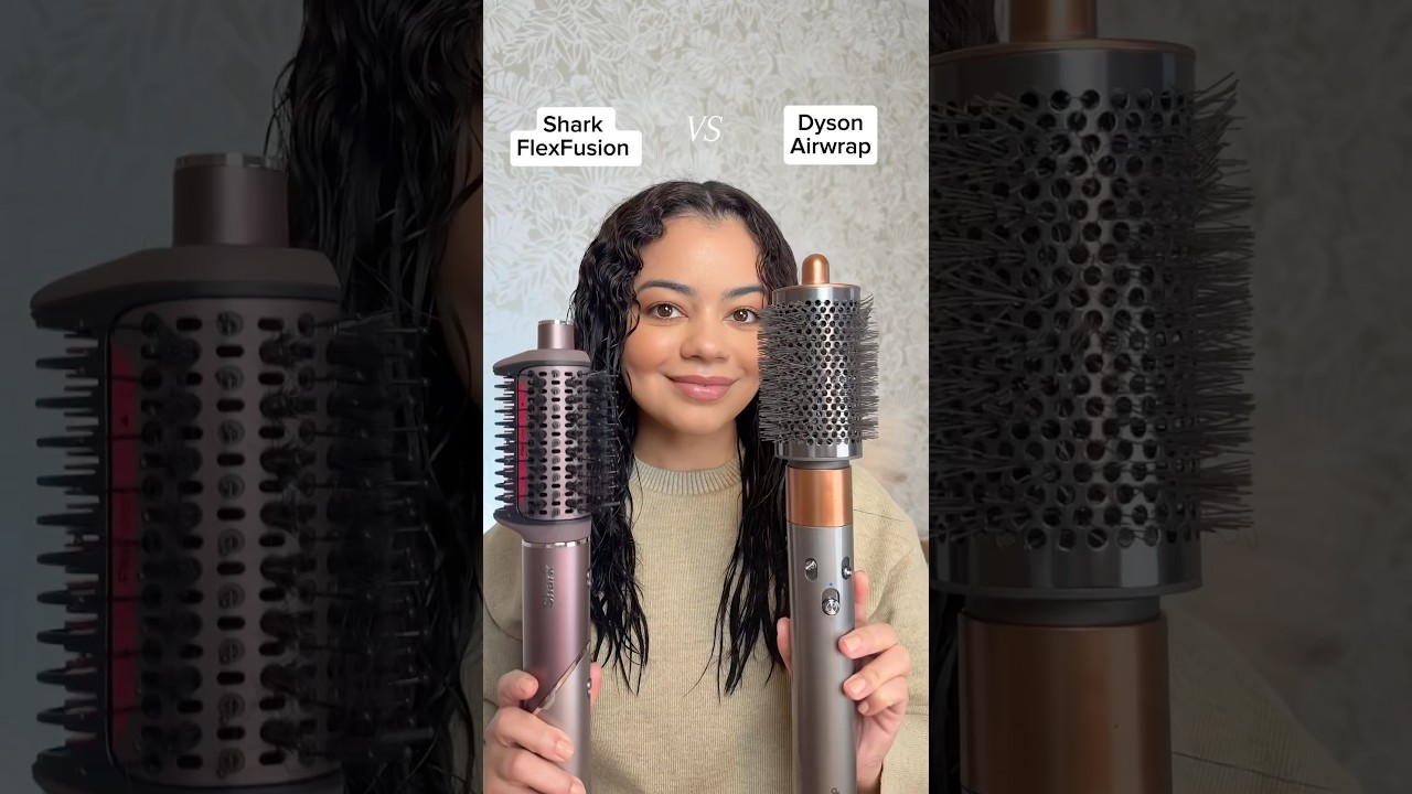 Shark FlexFusion против большой круглой щетки Dyson Airwrap на вьющихся волосах