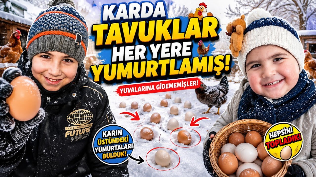 YUMURTA AVIII !!! KARDA ETRAFTAKİ YUMURTALARI TOPLADIK ÇOOKK EĞLENDİK!!! BİRSÜRÜ YUMURTA TOPLADIK