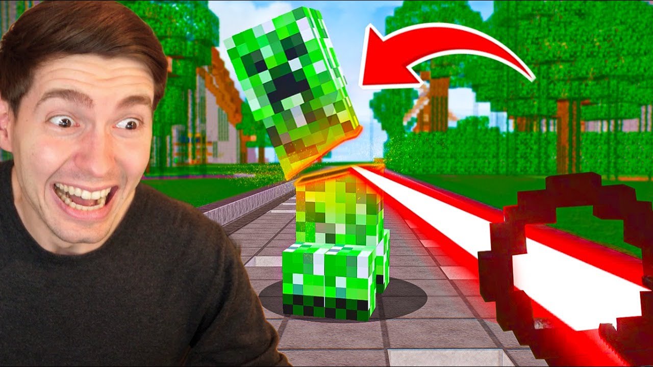 CORTEI UM CREEPER com um LASER REALISTA!!!