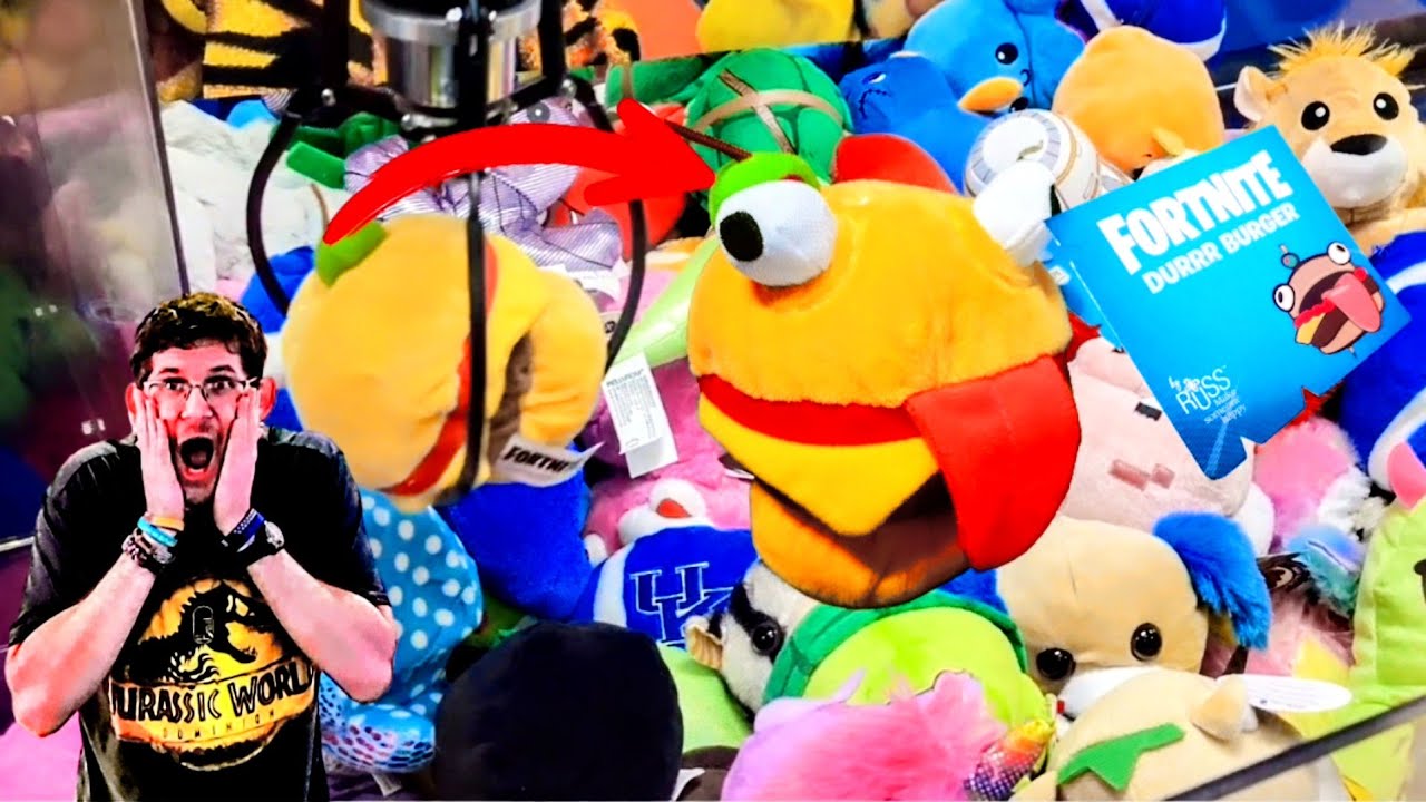 Can we win the Fortnite Durrr Burger from the Walmart Claw Machine?!🍔