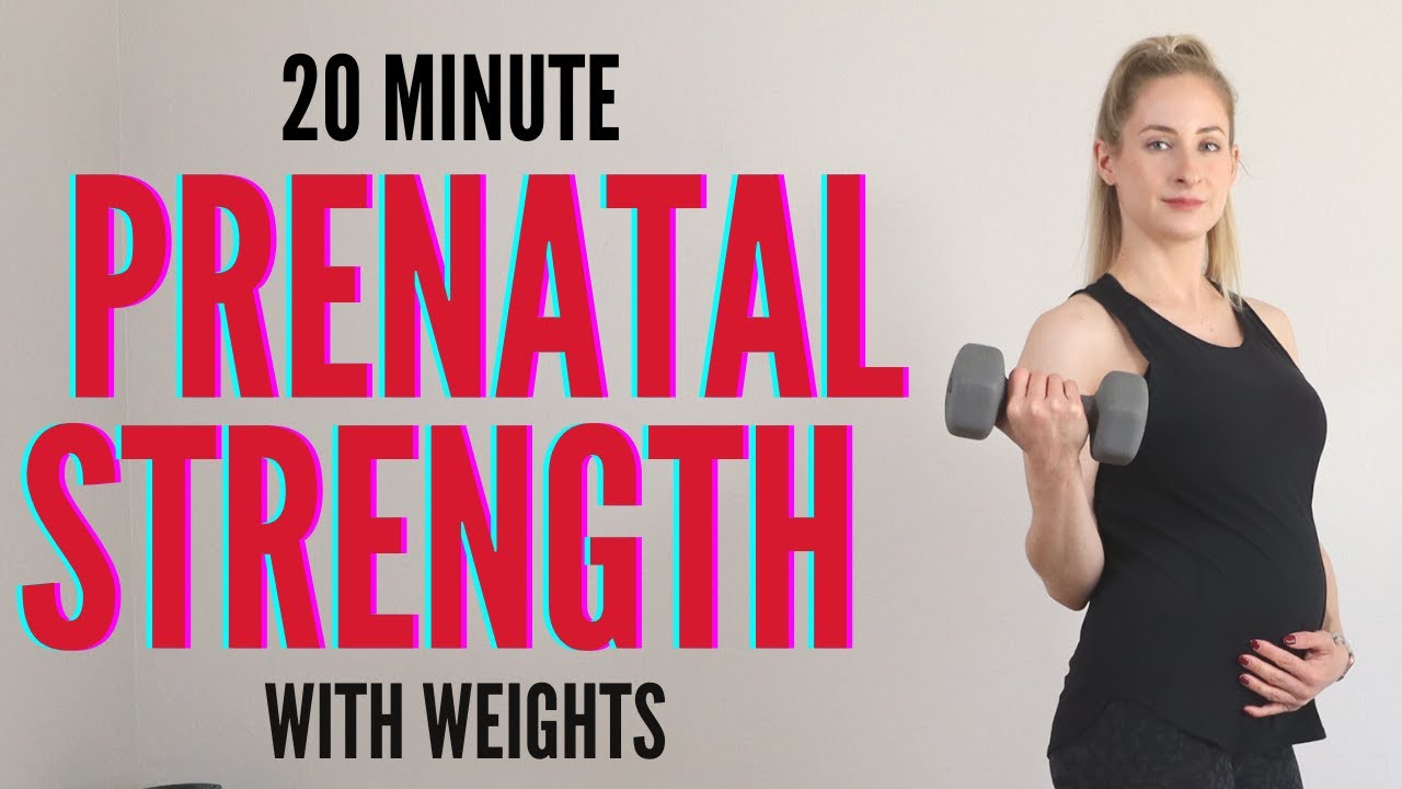 20 Minute Prenatal Strength Workout with Weights - pregnancy-safe, full body, all levels
