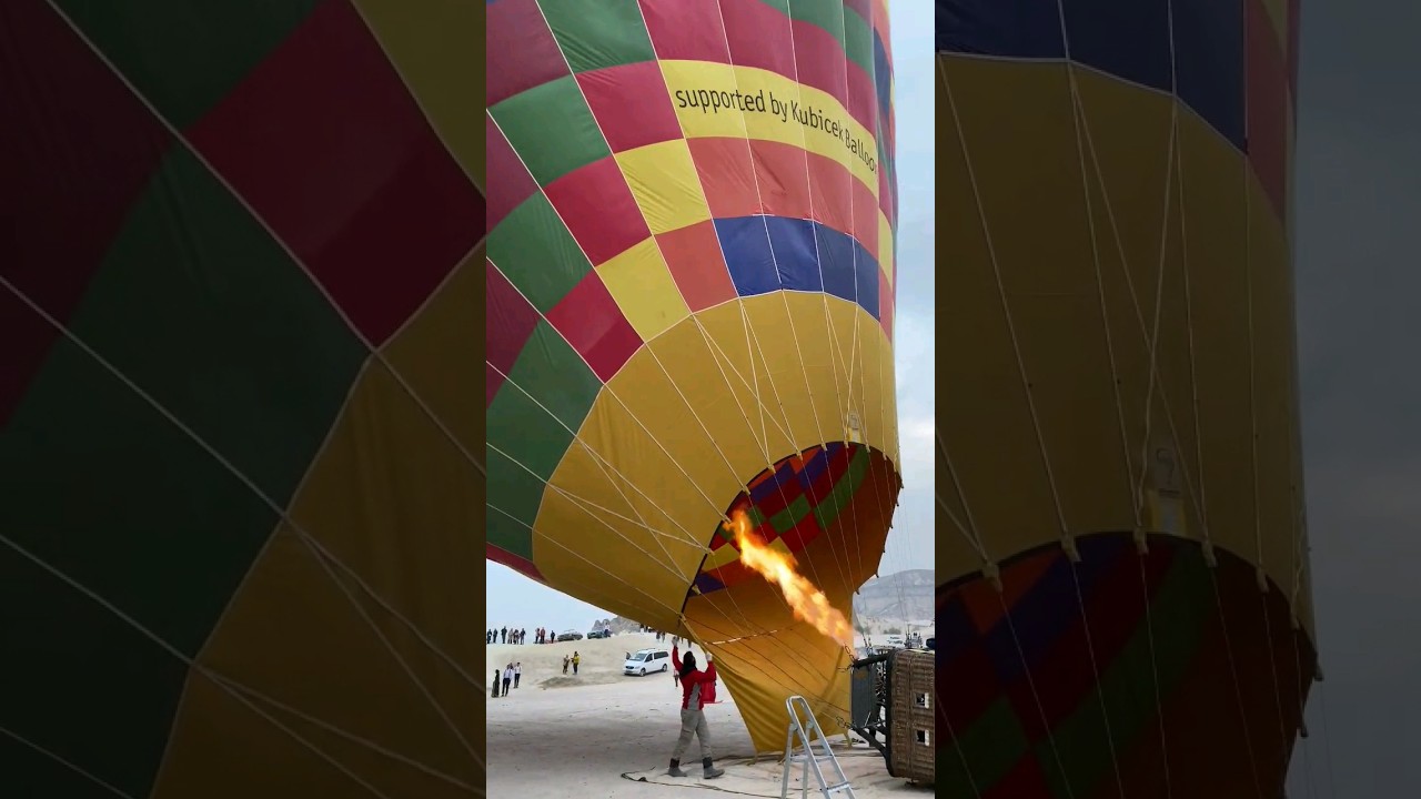 شاهد نفخ المنطاد بالنار #منطاد #اسطنبول #طيران #airballon #istanbul