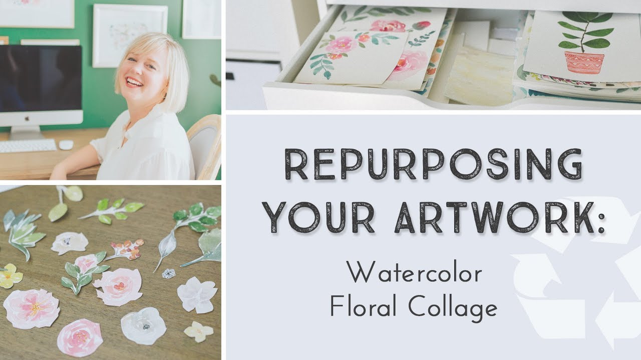 Watercolor Painting: Repurposing Your Artwork into a 3D Floral Collage