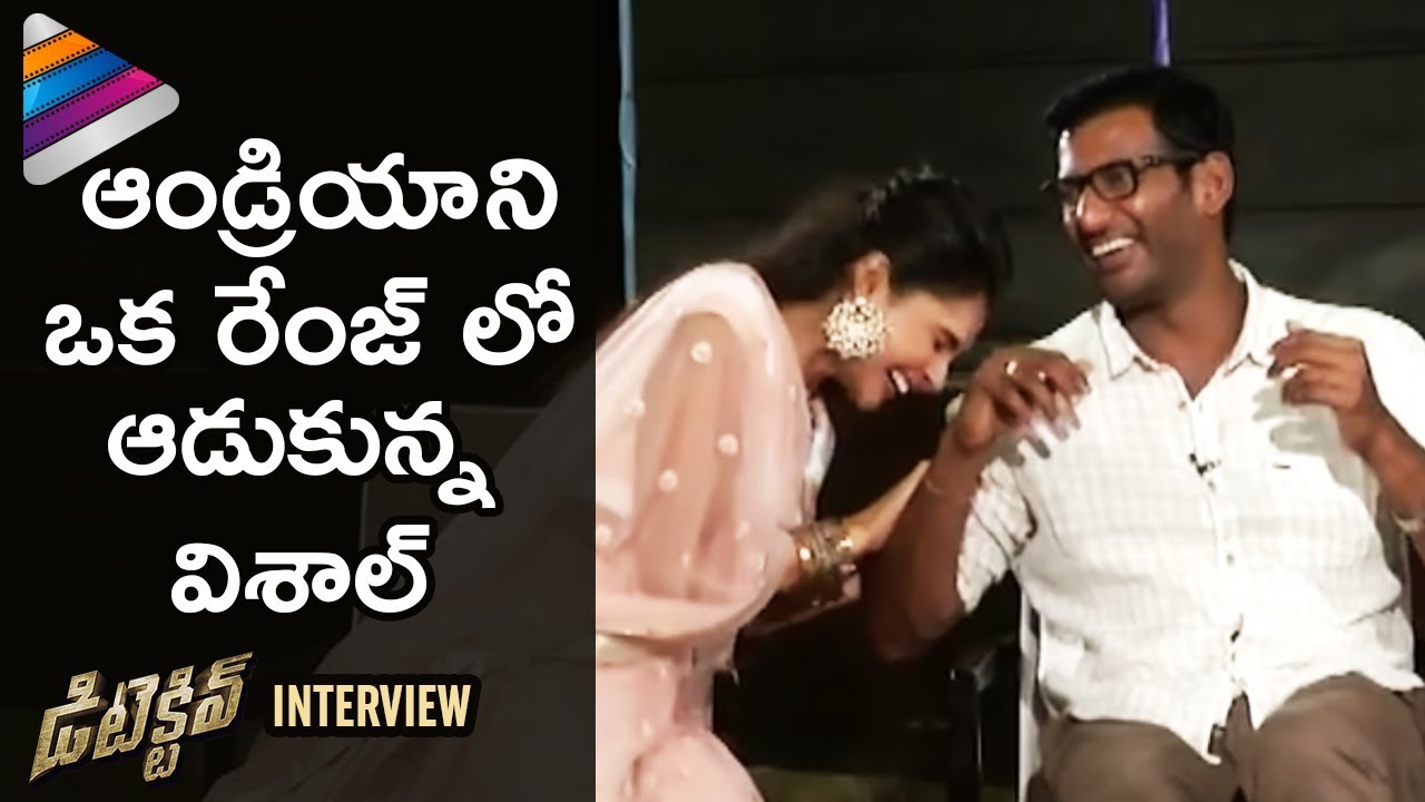 Vishal Makes Fun of Andrea Jeremiah | Detective Movie Interview | Anu Emmanuel | Telugu Filmnagar