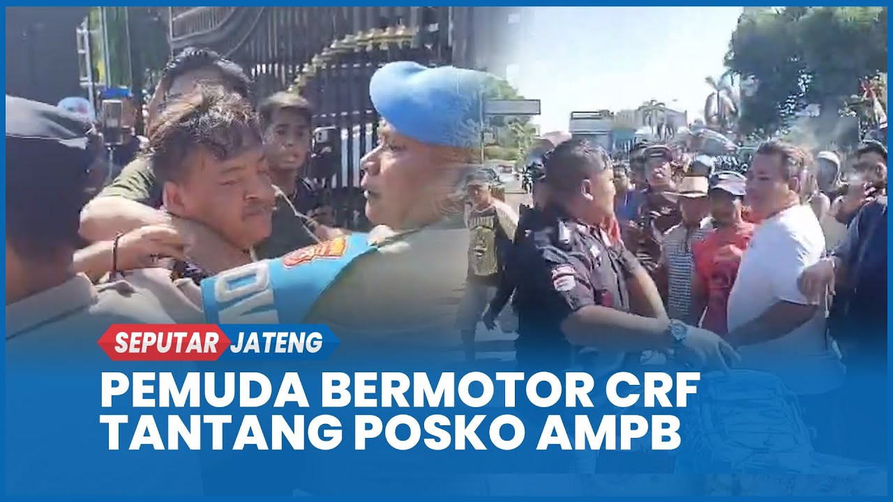 Ricuh! Pemuda Bermotor CRF Tantang Posko AMPB Pati Bawa Sajam, Dipukuli Massa Diserahkan ke Polisi