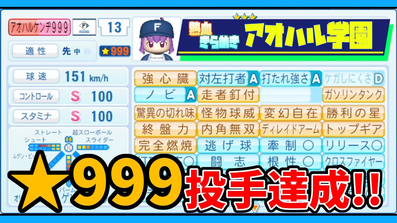 【パワプロ2022】★999達成！！GW毎日放送！！サクセス★999投手を育成することしかできない　【熱血きらめきアオハル学園編】