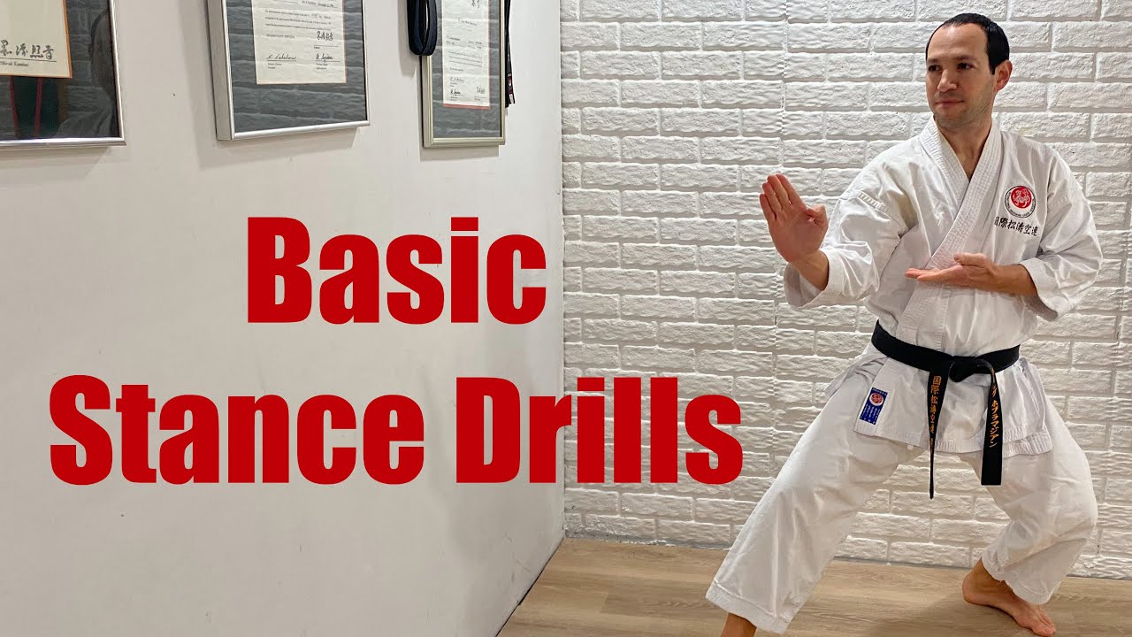 Karate workout: basic stance drills