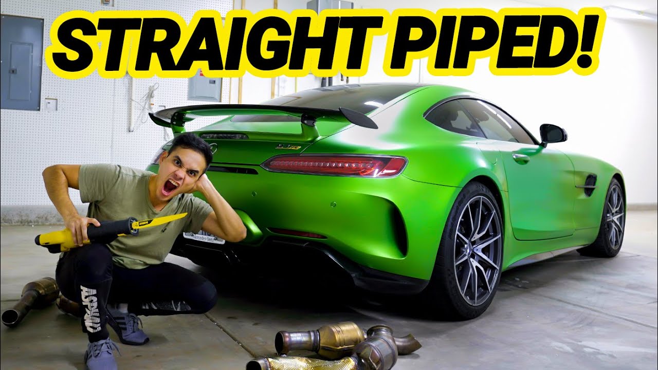 STRAIGHT PIPING MY TUNED AMG GT R! (Downpipes with Stage 1 Tune)