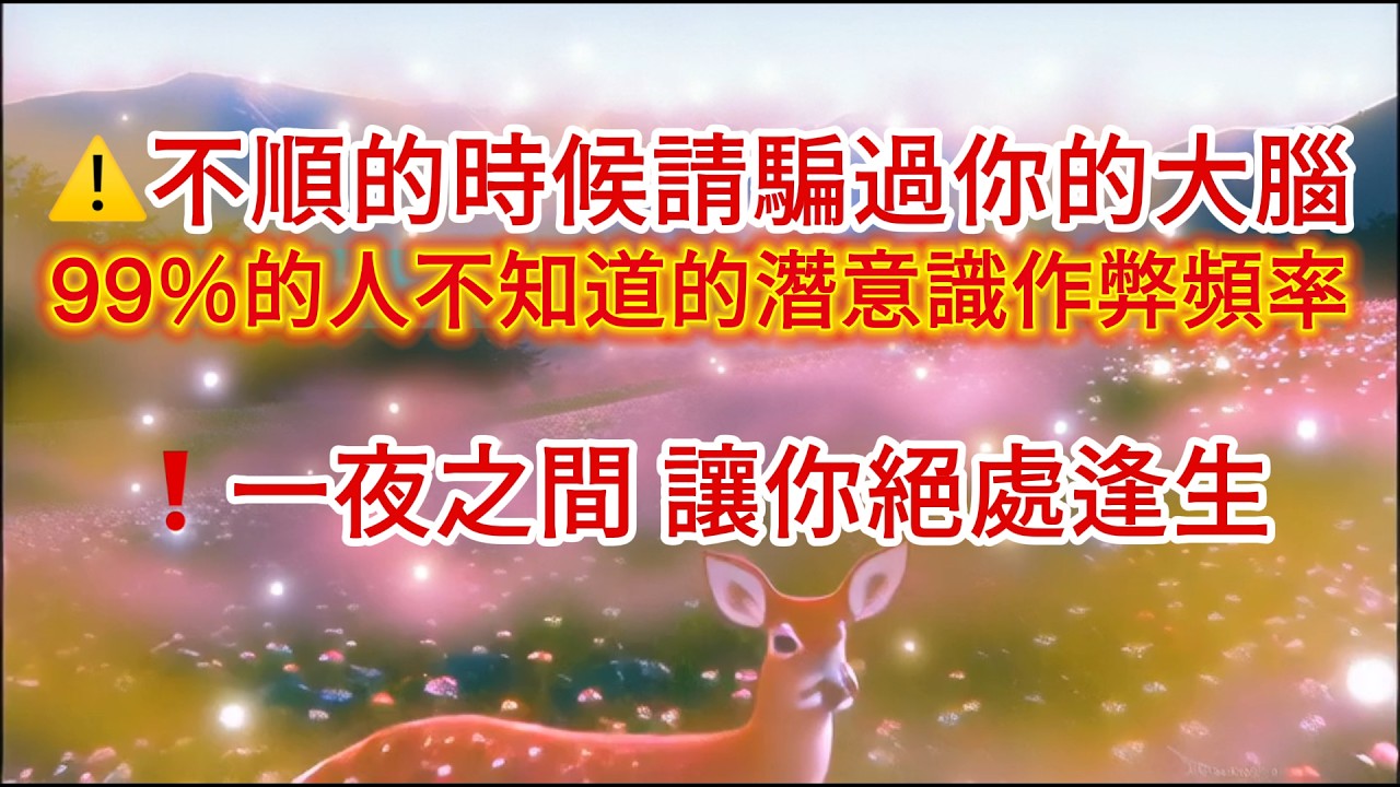 提升 頻率  ⚠️慎入 此頻率強大到有點犯規！ 99%的人不知道的特殊冥想❗️一夜之間 讓你絕處逢生 一切都將對你有利 好運像呼吸一樣自然｜布玫瑰冥想（字幕引導版 中間100%無廣告）
