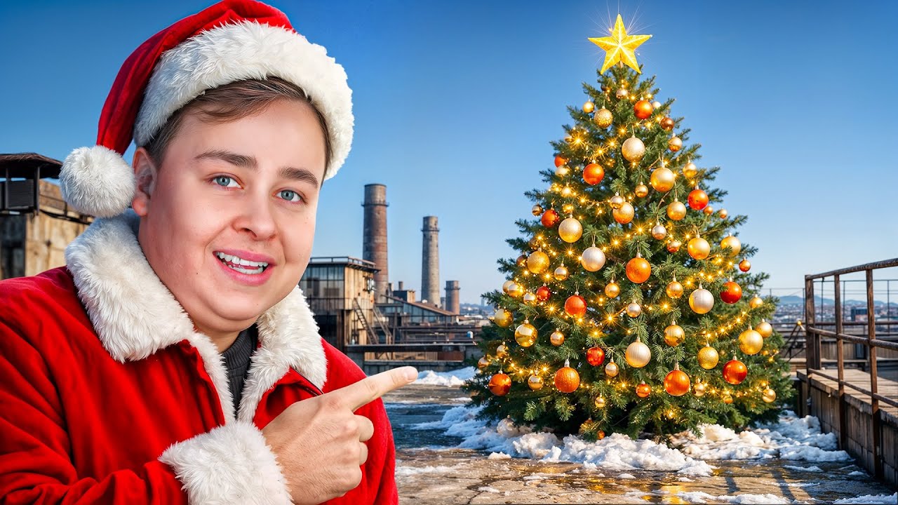 Ik plaats een kerstboom op een verlaten gebouw!🎄