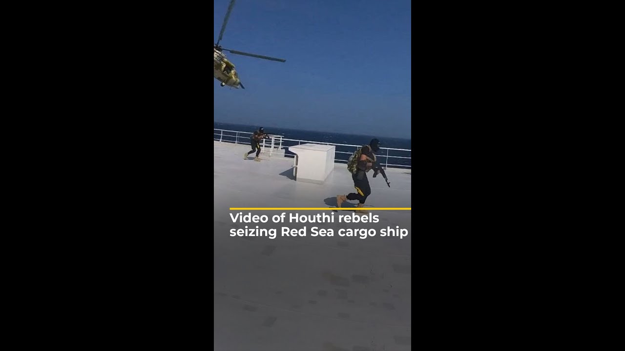 Video of Houthi rebels seizing Red Sea cargo ship | AJ #shorts