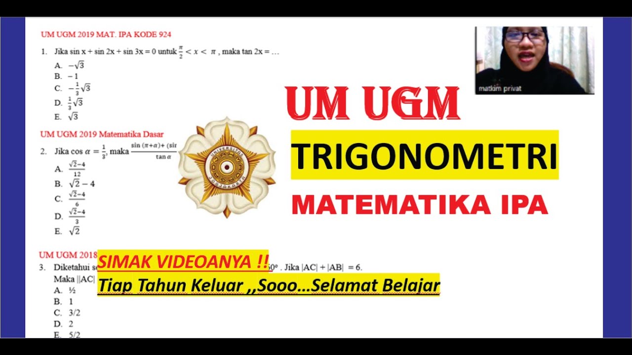 TRIGONOMETRI Pembahasan Soal Asli UM UGM MATEMATIKA IPA TIAP TAHUN KELUAR!!!