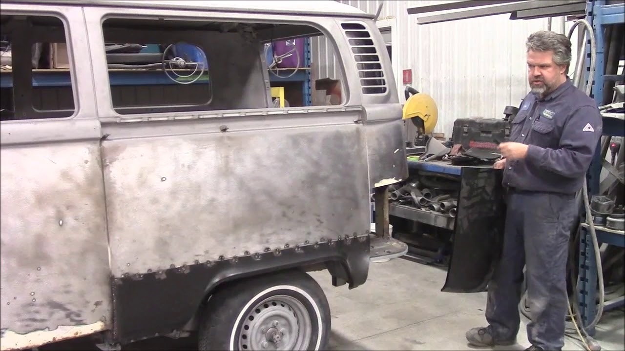 1972 VW  Bus Van Restoration,  Metal Fabrication,  Driver Rear Quarter Panel, lastchanceautorestore