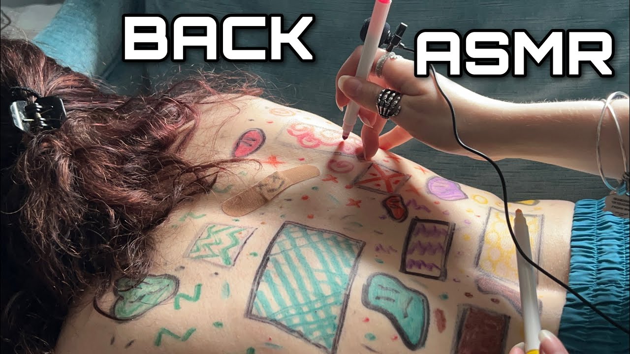 Asmr | Drawing On My Friend’s Back + Body Massage, Scratches, Tracing, Guess the Word 🎨