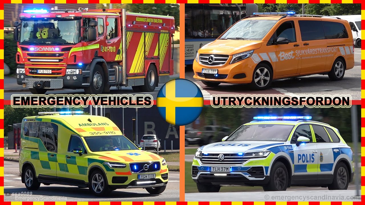 🚨 Police, Fire Trucks and Ambulance responding 2020 – Sweden