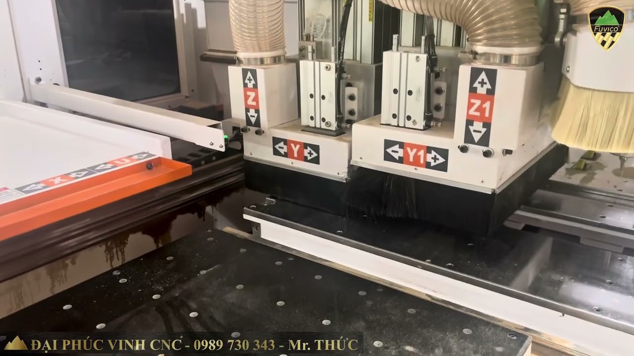 Máy khoan cnc 6 mặt option trục router thay dao tự động HT-6SD-M2HA