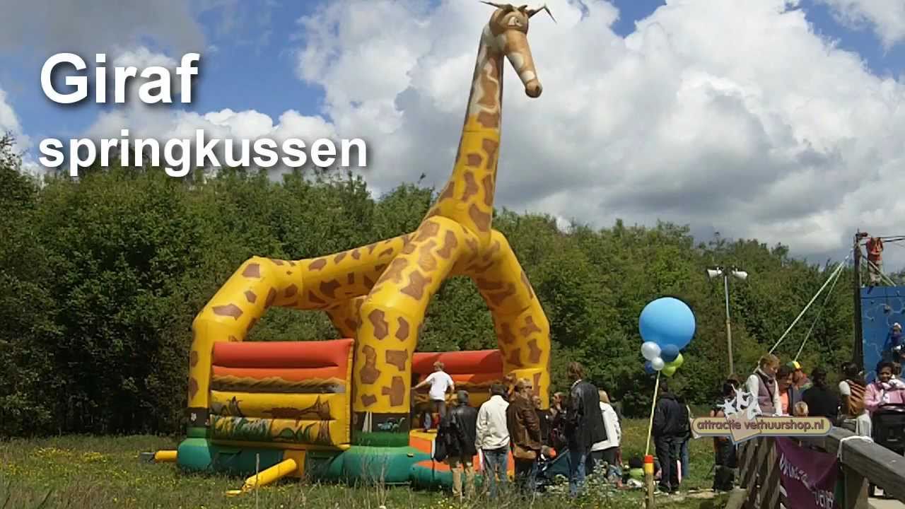 Giraf Springkussen Huren | Attractie Verhuurshop.nl