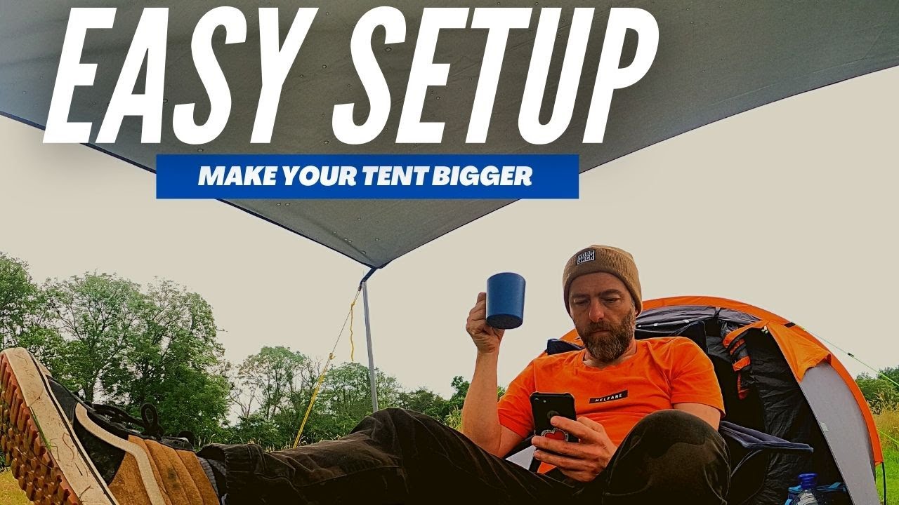 Simple Tarp Awning set up for Camping