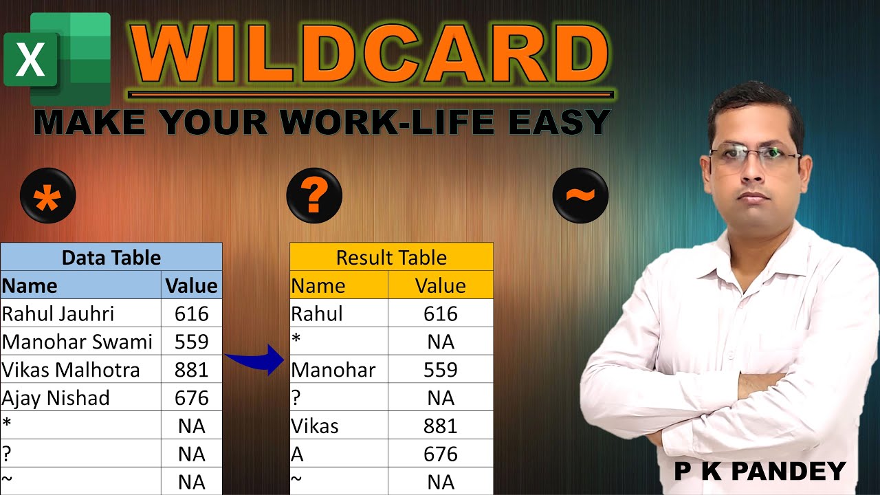 How to Use Wildcard Characters in Excel