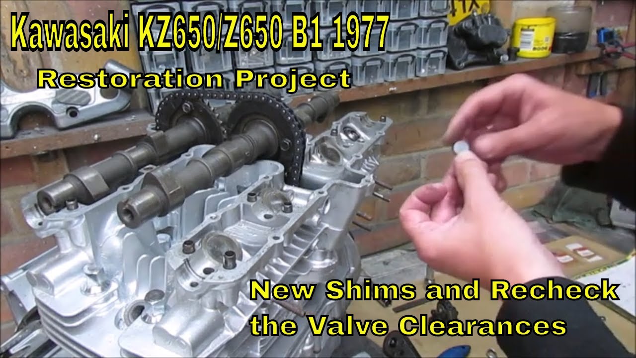 Kawasaki KZ650/Z650 B1 1977 - New Shims and Recheck the Valve Clearances  - Part 74